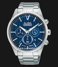Alba Signa AT3H87X1 Chronograph Men Blue Patterned Dial Stainless Steel Strap-0