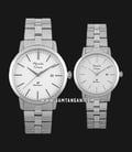 Alexandre Christie Primo Steel AC 1007 BSSSL Couple Silver Dial Stainless Steel Strap-0