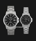 Alexandre Christie Primo Steel AC 1008 BSSBA Couple Black Dial Stainless Steel Strap-0
