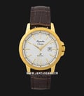 Alexandre Christie Primo Steel AC 1008 LD LGPSL Silver Dial Brown Leather Strap-0