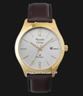 Alexandre Christie AC 1009 MD LGPSL Silver Dial Brown Leather Strap-0