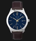 Alexandre Christie AC 1009 MD LSSBU Blue Dial Brown Leather Strap-0