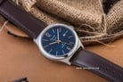 Alexandre Christie AC 1009 LSSBU Couple Blue Dial Brown Leather Strap-1