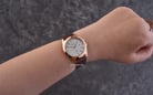 Alexandre Christie Primo Steel AC 1015 LRGSL Couple Silver Dial Brown Leather Strap-7