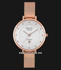 Alexandre Christie Tranquility AC 2485 LD BRGSL Ladies Silver Dial Rose Gold Mesh Strap-0
