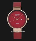 Alexandre Christie Tranquility AC 2509 LD BRDRE Ladies Red Dial Red Mesh Strap-0