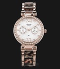 Alexandre Christie AC 2514 BF BRGSLBO Ladies White Pattern Dial Dual Tone Stainless Steel Strap-0