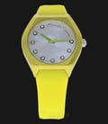 Alexandre Christie AC 2604 LH RGNMS Mother Of Pearl Dial Yellow Rubber Strap-0