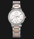 Alexandre Christie AC 2648 BF BTRSL Ladies White Pattern Dial Dual Tone Stainless Steel Strap-0