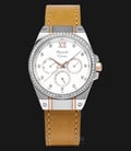 Alexandre Christie AC 2662 BF LTRSL Ladies White Dial Leather Strap-0