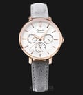 Alexandre Christie AC 2673 BF LRGSLGR Ladies Passion White Dial Gray Leather Strap-0