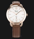 Alexandre Christie AC 2674 LD LRGSLBO Ladies White Pattern Dial Brown Leather Strap + Extra Strap-0