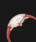 Alexandre Christie AC 2674 LD LRGSLRE Ladies White Pattern Dial Red Leather Strap + Extra Strap-1
