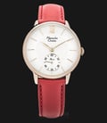 Alexandre Christie AC 2682 LS LCGSL Ladies White Dial Red Leather Strap-0