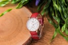 Alexandre Christie AC 2682 LS LRGSLRE Ladies Silver Dial Red Leather Strap-3