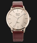 Alexandre Christie AC 2687 LH LCGCN Ladies Beige Dial Red-Brown Leather Strap-0