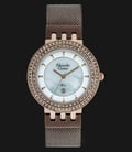 Alexandre Christie AC 2704 LD BROMS Ladies Mother of Pearl Dial Brown Stainless Steel -0