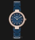 Alexandre Christie AC 2709 LS BURBU Passion Ladies Blue Pattern Dial Blue Stainless Steel Strap-0