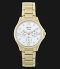 Alexandre Christie Multifunction AC 2719 BF BGPSL Ladies White Dial Gold Stainless Steel Strap-0