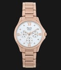 Alexandre Christie Multifunction AC 2719 BF BRGSL Ladies White Dial Rose Gold Stainless Steel Strap-0