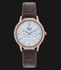 Alexandre Christie AC 2720 BF LRGMSBO Ladies Mother Of Pearl Dial Brown Leather Strap-0