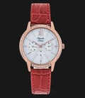 Alexandre Christie AC 2720 BF LRGMSRE Ladies Mother Of Pearl Dial Red Leather Strap-0