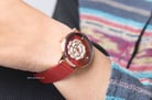 Alexandre Christie Passion AC 2723 LH BRDRE Ladies Red Rose Motif Dial Red Mesh Strap-3