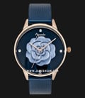 Alexandre Christie Passion AC 2723 LH BURBU Ladies Blue Rose Motif Dial Blue Mesh Strap-0