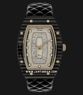 Alexandre Christie AC 2729 LH LGPIVBA Ladies Gold Dial Black Leather Strap -0