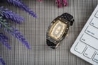 Alexandre Christie AC 2729 LH LGPIVBA Ladies Gold Dial Black Leather Strap -3