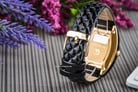 Alexandre Christie AC 2729 LH LGPIVBA Ladies Gold Dial Black Leather Strap -5