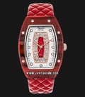 Alexandre Christie Passion AC 2729 LH LRGSLRE Ladies Dual Tone Dial Red Leather Strap -0