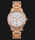 Alexandre Christie AC 2730 BF BRGSL Ladies Silver Dial Beige Ceramic & Rose Gold Stainless Steel-0
