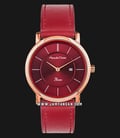 Alexandre Christie AC 2738 LD LRGRE SET Ladies Red Dial Red Leather Strap + Extra Strap-0
