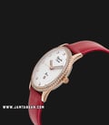 Alexandre Christie AC 2743 LD LRGSLRE Ladies White Pattern Dial Red Leather Strap-1