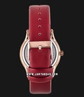 Alexandre Christie AC 2743 LD LRGSLRE Ladies White Pattern Dial Red Leather Strap-2