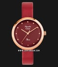 Alexandre Christie AC 2745 LH LRGRE Ladies Red Dial Red Leather Strap-0