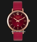 Alexandre Christie AC 2750 LD LRGRE Ladies Red Dial Red Leather Strap-0