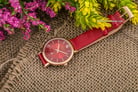 Alexandre Christie AC 2750 LD LRGRE Ladies Red Dial Red Leather Strap-3