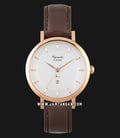 Alexandre Christie AC 2750 LD LRGSLBO Ladies Silver Dial Brown Leather Strap-0