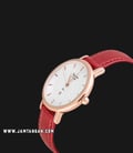Alexandre Christie AC 2750 LD LRGSLRE Ladies Silver Dial Red Leather Strap-1