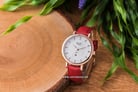 Alexandre Christie AC 2750 LD LRGSLRE Ladies Silver Dial Red Leather Strap-3