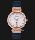 Alexandre Christie AC 2754 LD BURMS Ladies White Mother of Pearl Dial Blue Stainless Steel -0