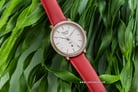 Alexandre Christie AC 2759 LD LRGSL Ladies White Dial Red Leather Strap-1
