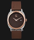 Alexandre Christie AC 2763 LD LTRBO Ladies Brown Dial Brown Rubber Strap-0