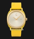 Alexandre Christie AC 2763 LD RGPYL Ladies Gold Sunray Dial Yellow Rubber Strap-0