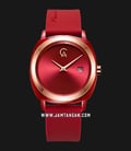 Alexandre Christie AC 2763 LD RRGRE Ladies Red Sunray Dial Red Rubber Strap-0