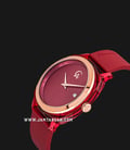 Alexandre Christie AC 2763 LD RRGRE Ladies Red Sunray Dial Red Rubber Strap-1