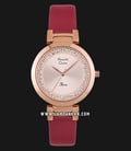 Alexandre Christie AC 2764 LH LRGRG Ladies Rose Gold Dial Red Leather Strap-0