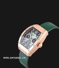 Alexandre Christie AC 2780 BF LRGMAGN Ladies Mother Of Pearl Dial Green Leather Strap-1